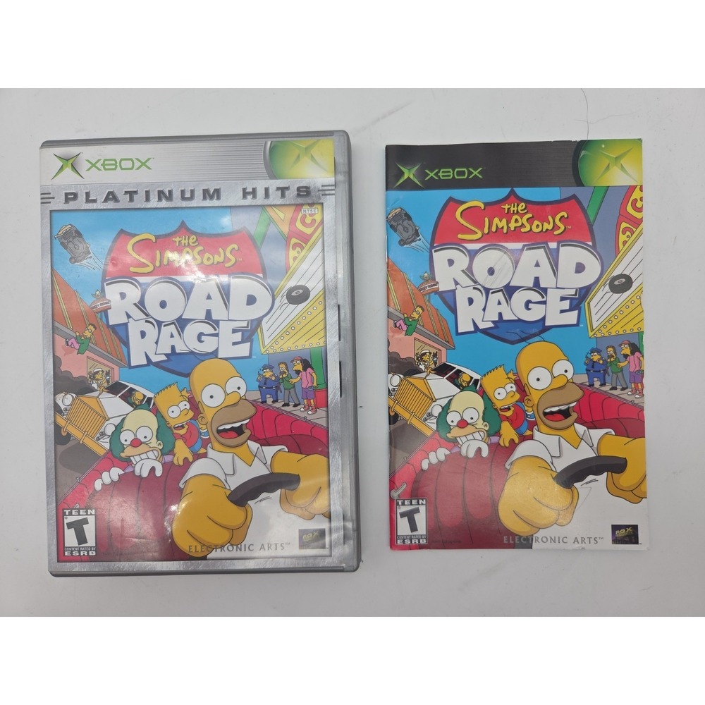 Simpsons Road Rage (Microsoft Xbox, 2001) - Platinum Hits - CASE & MANUAL ONLY